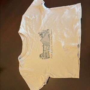 PacSun Cropped Graphic Tee - Cream